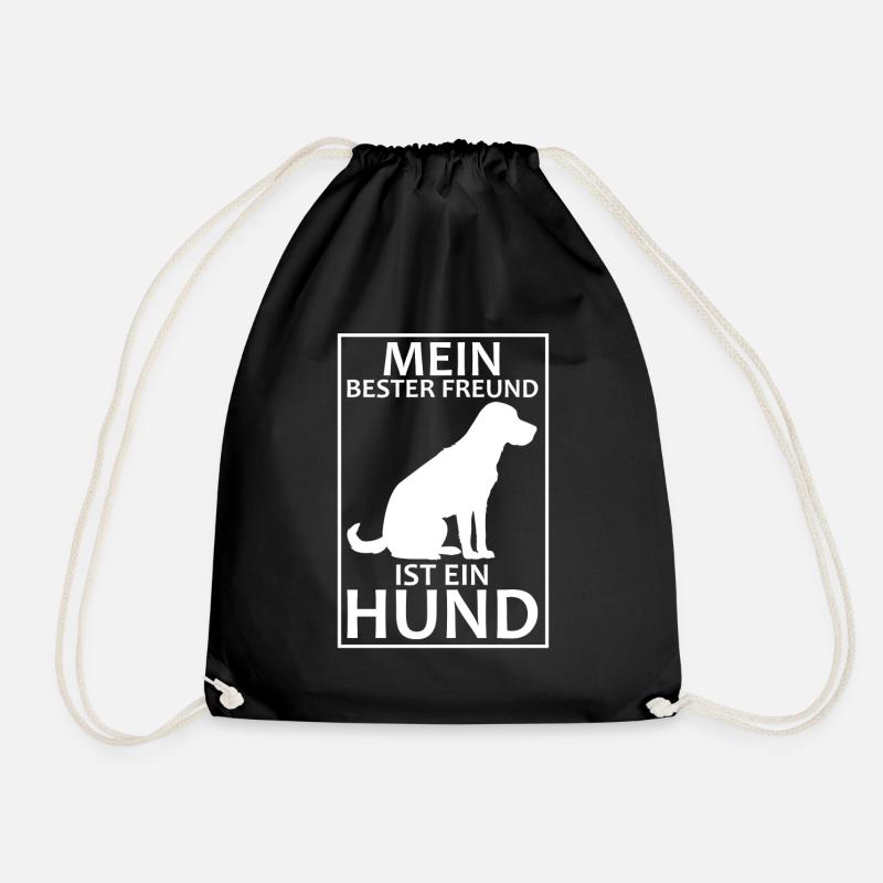 Hundemotiv Mein bester Freund ist ein Hund - Turnbeutel - Schwarz
