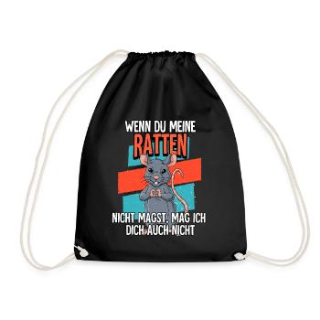 Wenn Du Meine Ratten - Turnbeutel - Schwarz - Vorne