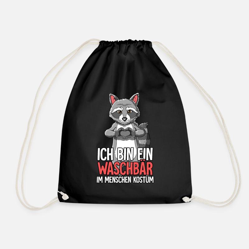 Ich Bin Ein Waschbär - Turnbeutel - Schwarz