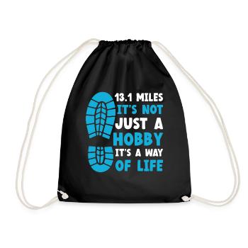 13.1 miles It's not just a hobby Half Marathon - Turnbeutel - Schwarz - Vorne
