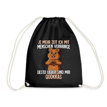 Quokka - Turnbeutel - Schwarz - Vorne