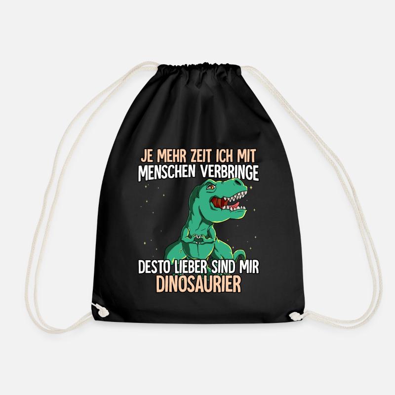 T-rex - Turnbeutel - Schwarz