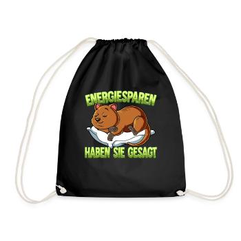 Energiesparen Haben Sie Gesagt Quokka - Turnbeutel - Schwarz - Vorne