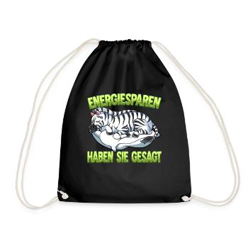 Energiesparen Haben Sie Gesagt Zebra - Turnbeutel - Schwarz - Vorne