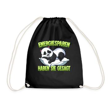 Energiesparen Haben Sie Gesagt Panda - Turnbeutel - Schwarz - Vorne