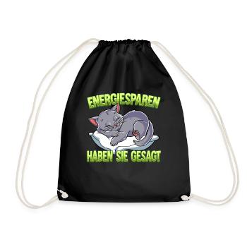 Energiesparen Haben Sie Gesagt Katze - Turnbeutel - Schwarz - Vorne