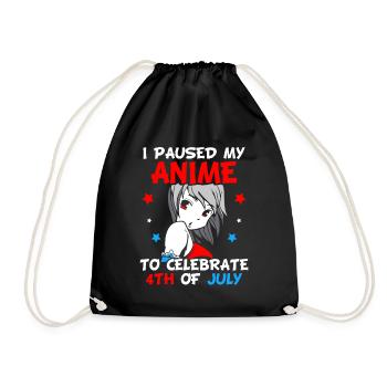 I paused my anime to celebrate 4th of july - Turnbeutel - Schwarz - Vorne