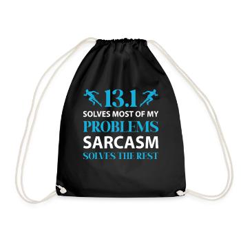 13.1 solves most of my problems Half Marathon - Turnbeutel - Schwarz - Vorne