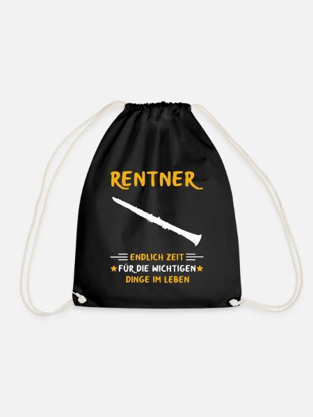 Rentner Rente Rentenbeginn Flöte - Turnbeutel - Schwarz