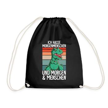 Ich Hasse Morgenmenschen T-rex - Turnbeutel - Schwarz - Vorne