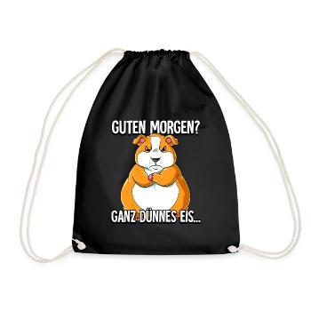 Guten Morgen Ganz Dünnes Eis Hamster - Turnbeutel - Schwarz - Vorne