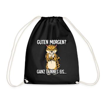 Guten Morgen Ganz Dünnes Eis Leopard - Turnbeutel - Schwarz - Vorne