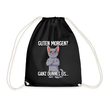 Guten Morgen Ganz Dünnes Eis Katze - Turnbeutel - Schwarz - Vorne