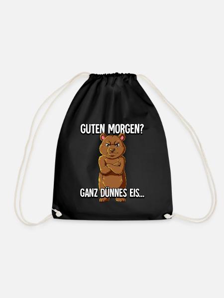 Guten Morgen Ganz Dünnes Eis Bär - Turnbeutel - Schwarz