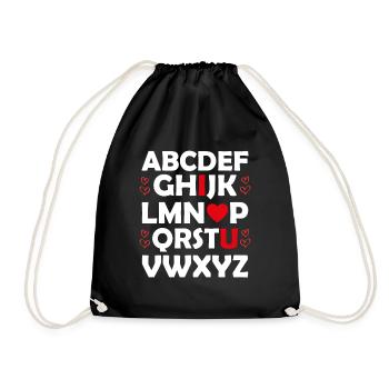 Valentine's Day Gift Girlfriend Boyfriend February - Drawstring Bag - black - Front