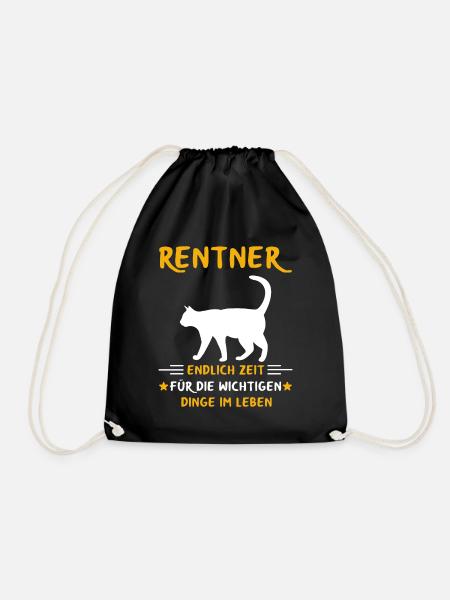 Rentner Rente Rentenbeginn Katze Katzenbesitzer - Turnbeutel - Schwarz