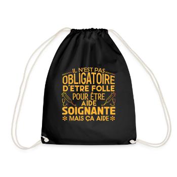 infirmière Soignante cadeau aide soignante - Sac de sport léger - noir - Devant
