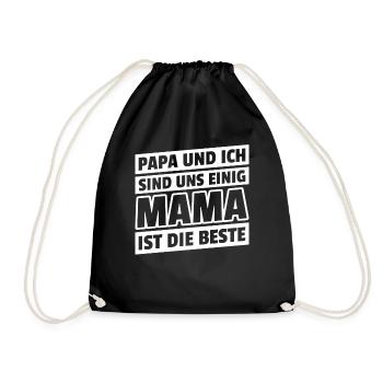 Mama ist die beste Muttertag - Turnbeutel - Schwarz - Vorne