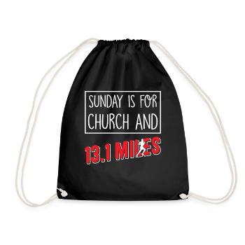Sunday is for church Half Marathon - Turnbeutel - Schwarz - Vorne
