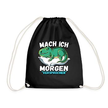 Mach Ich Morgen Versprochen T-rex - Turnbeutel - Schwarz - Vorne