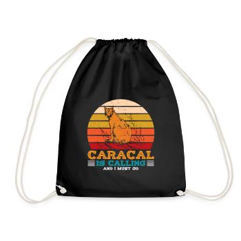 Caracal Is Calling And I Must Go - Turnbeutel - Schwarz - Vorne