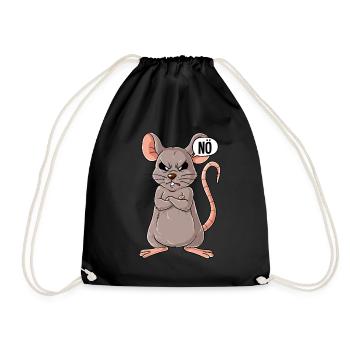 Maus Nö - Turnbeutel - Schwarz - Vorne