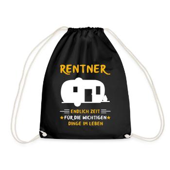 Rentner Rente Rentenbeginn Camping Camper - Turnbeutel - Schwarz - Vorne