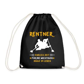 Rentner Rente Rentenbeginn Kanute Kanu - Turnbeutel - Schwarz - Vorne