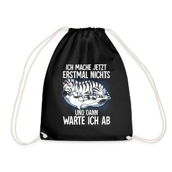 Langschläfer Zebra Müde Schlaf - Turnbeutel - Schwarz - Vorne