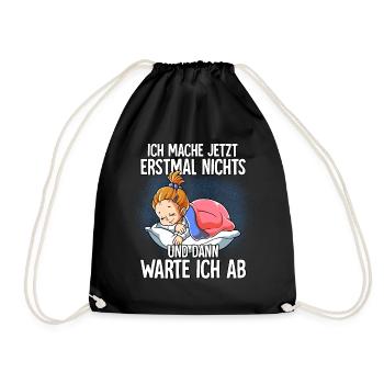 Langschläfer Mädchen Müde Schlaf - Turnbeutel - Schwarz - Vorne