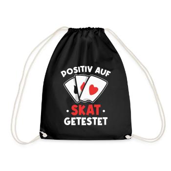 Positiv auf Skat getestet - Turnbeutel - Schwarz - Vorne