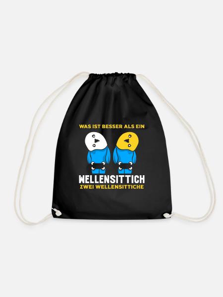 Was ist besser als ein Wellensittich - Turnbeutel - Schwarz