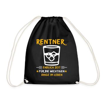 Rentner Rente Rentenbeginn Whiskeytrinker Whiskey - Turnbeutel - Schwarz - Vorne