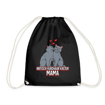 Britisch Kurzhaar Katzen Mama - Turnbeutel - Schwarz - Vorne