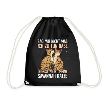 Savannah Katze - Turnbeutel - Schwarz - Vorne