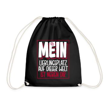 Mein Lieblingsplatz auf dieser Welt Valentinstag - Turnbeutel - Schwarz - Vorne