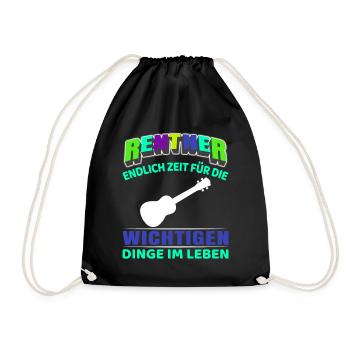 Rentner Rente Rentenbeginn Ukulele - Turnbeutel - Schwarz - Vorne