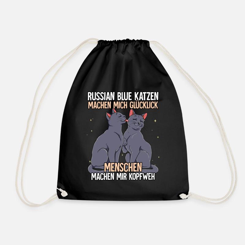 Russisch Blau Katzen - Turnbeutel - Schwarz