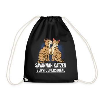 Savannah Katze - Turnbeutel - Schwarz - Vorne