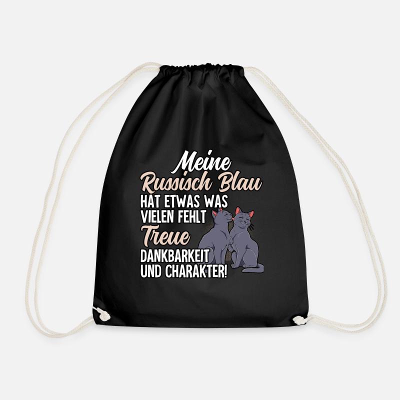 Russisch Blau Katze - Turnbeutel - Schwarz