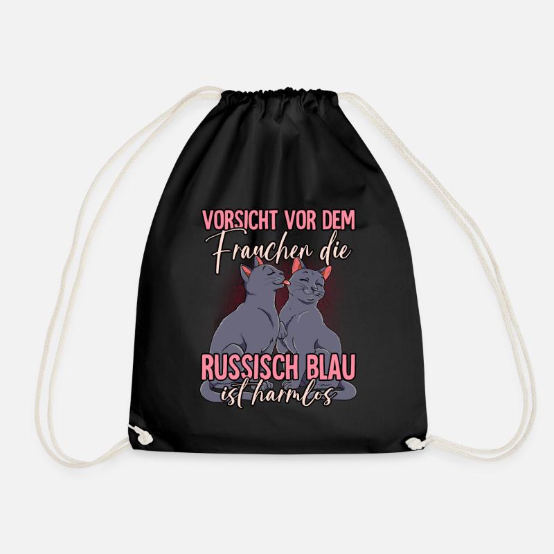 Russisch Blau Katzen - Turnbeutel - Schwarz