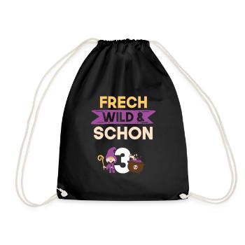 3 Jahre Geburtstag Junge Mädchen Halloween Hexe - Turnbeutel - Schwarz - Vorne