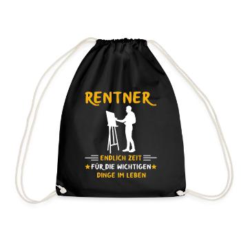 Rentner Rente Rentenbeginn Bilder malen Malerei - Turnbeutel - Schwarz - Vorne