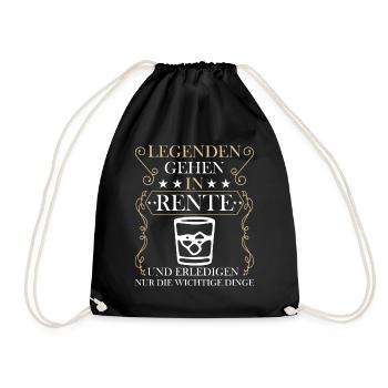 Rentner Rente Rentenbeginn Whiskeytrinker Whiskey - Turnbeutel - Schwarz - Vorne