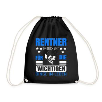 Rentner Rente Rentenbeginn Angeln Angler - Turnbeutel - Schwarz - Vorne