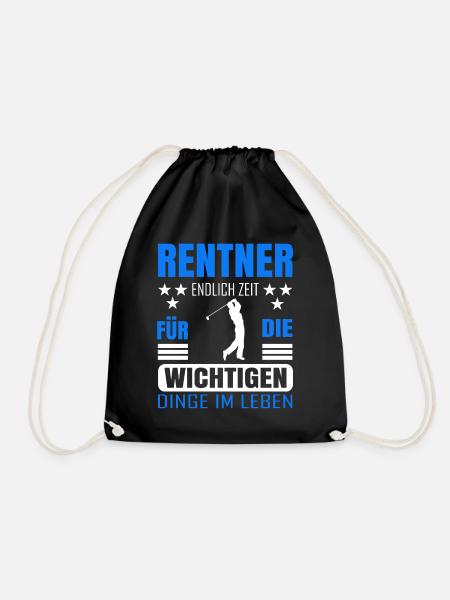 Rentner Rente Rentenbeginn Golf Golfer - Turnbeutel - Schwarz