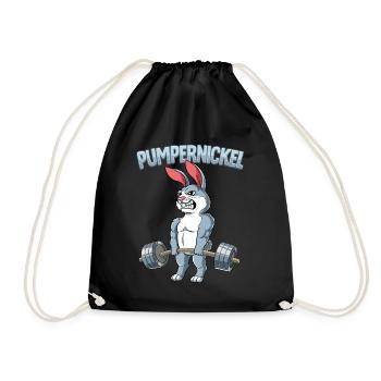 Pumpernickel Bodybuilding Fitness Gym - Turnbeutel - Schwarz - Vorne
