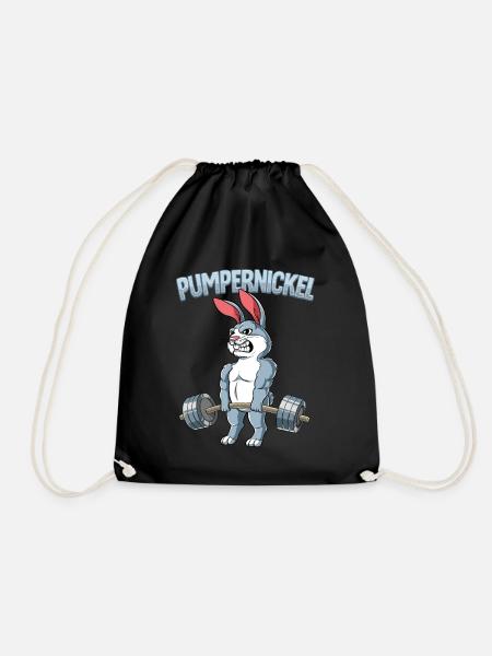 Pumpernickel Bodybuilding Fitness Gym - Turnbeutel - Schwarz