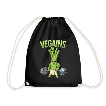 Vegains Vegan Bodybuilding Fitness Gym - Sac de sport léger - noir - Devant