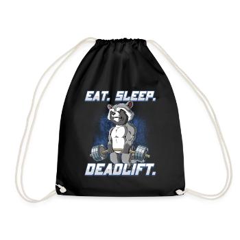 Waschbär Bodybuilding Fitness Gym Deadlift - Turnbeutel - Schwarz - Vorne